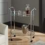 1_Carli 26" Wide Chrome and Glass Serving Cart