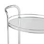 3_Carli 26" Wide Chrome and Glass Serving Cart more views