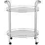Carli 26" Wide Chrome and Glass Serving Cart