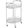 7_Carli 26" Wide Chrome and Glass Serving Cart more views