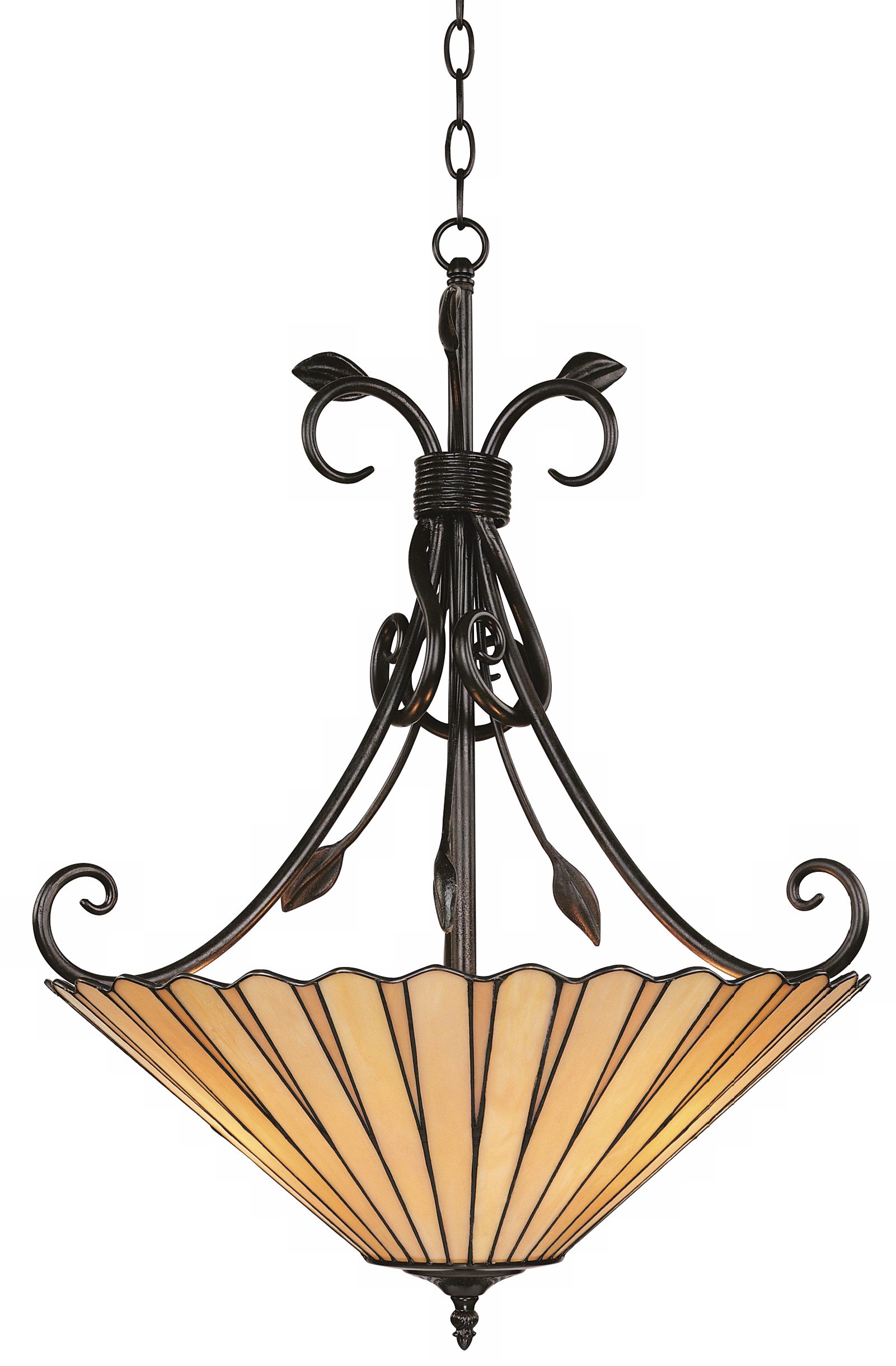 Carlie Three Light Tiffany-Style Pendant Chandelier