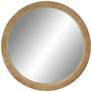 Carlisa Distressed Brown Wood 24" Round Wall Mirror