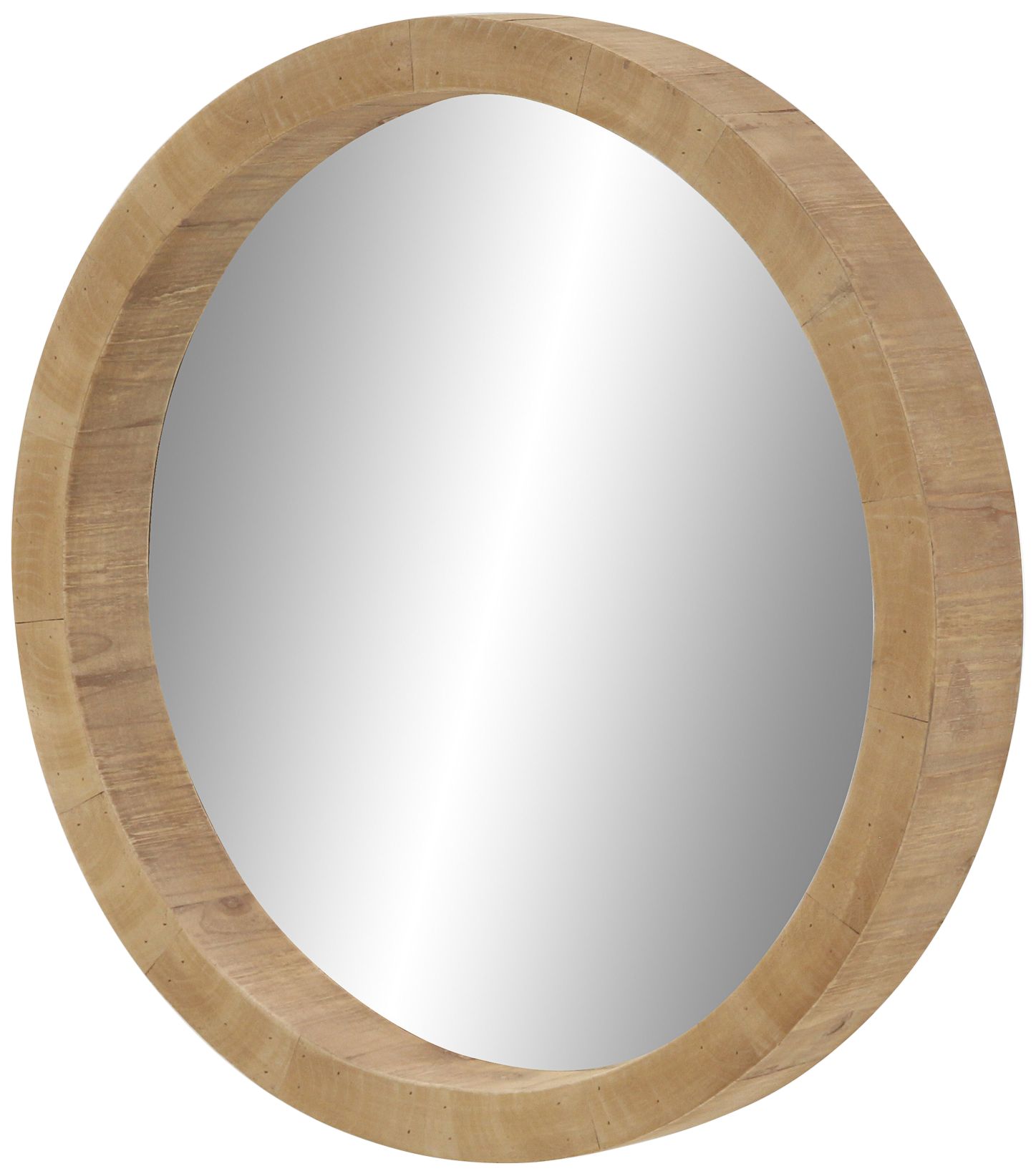 Image 4 Carlisa Distressed Brown Wood 24" Round Wall Mirror more views