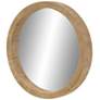 Carlisa Distressed Brown Wood 24" Round Wall Mirror