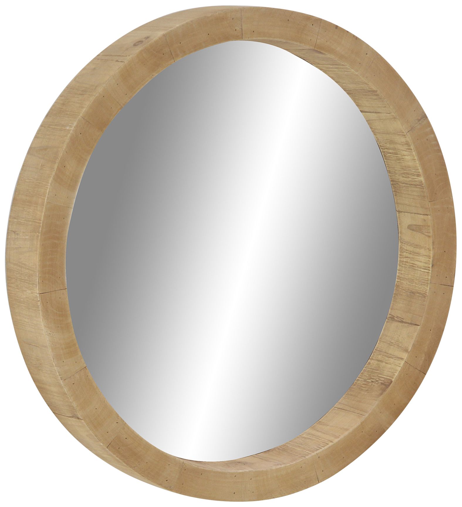 Image 5 Carlisa Distressed Brown Wood 24" Round Wall Mirror more views