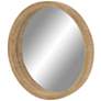 Carlisa Matte Brown Wood 40" Round Wall Mirror