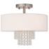 Carlisle 13-in W Brushed Nickel Fabric Semi-Flush Mount Light