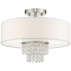 Carlisle 15" Wide Brushed Nickel Semi-Flush Ceiling Light