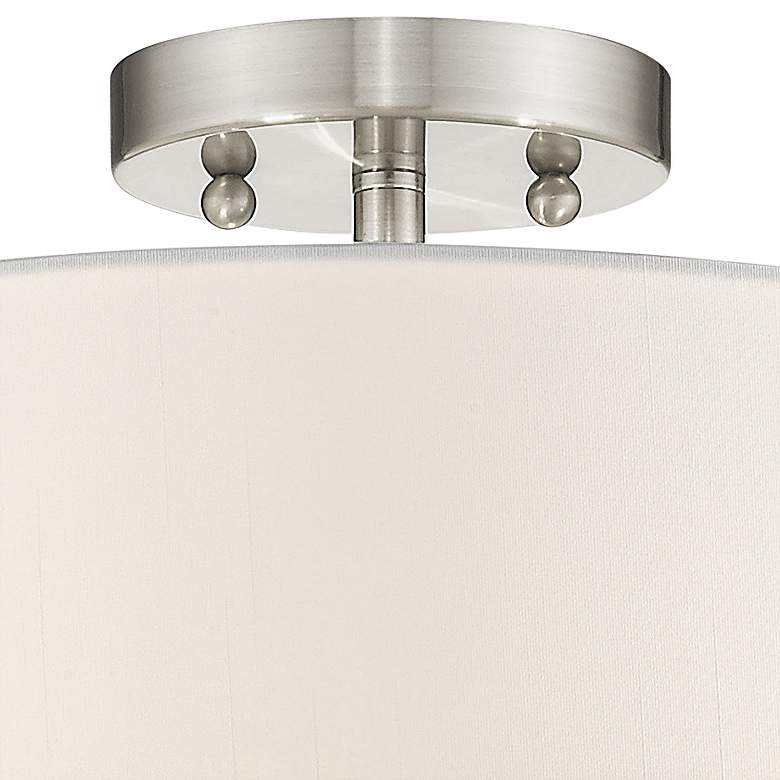 Image 4 Carlisle 15 inch Wide Brushed Nickel Semi-Flush Ceiling Light more views