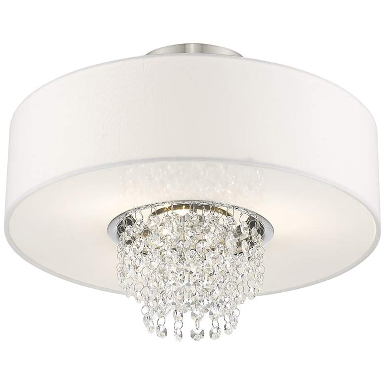 Image 5 Carlisle 15" Wide Brushed Nickel Semi-Flush Ceiling Light more views