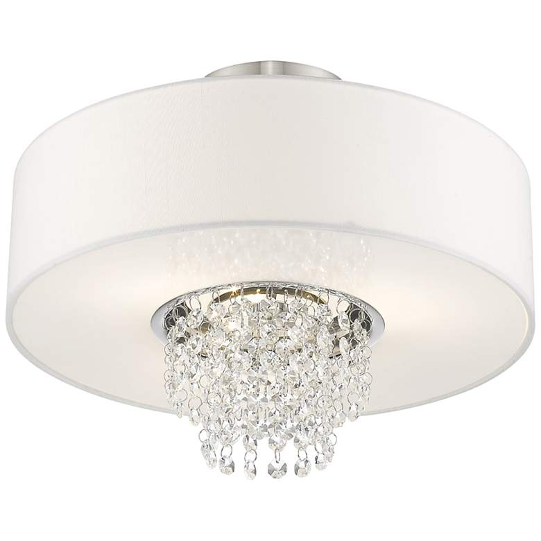 Image 5 Carlisle 15 inch Wide Brushed Nickel Semi-Flush Ceiling Light more views