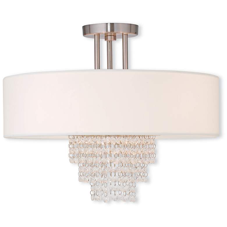 Image 2 Carlisle 18" Wide Brushed Nickel Drum Ceiling Light