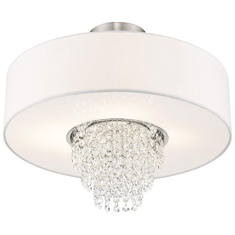 Image 6 Carlisle 18" Wide Brushed Nickel Drum Ceiling Light more views