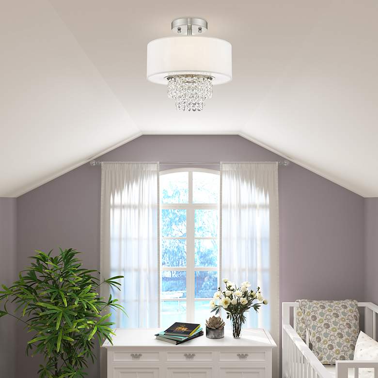 Image 6 Carlisle 2 Light Brushed Nickel Ceiling Mount more views