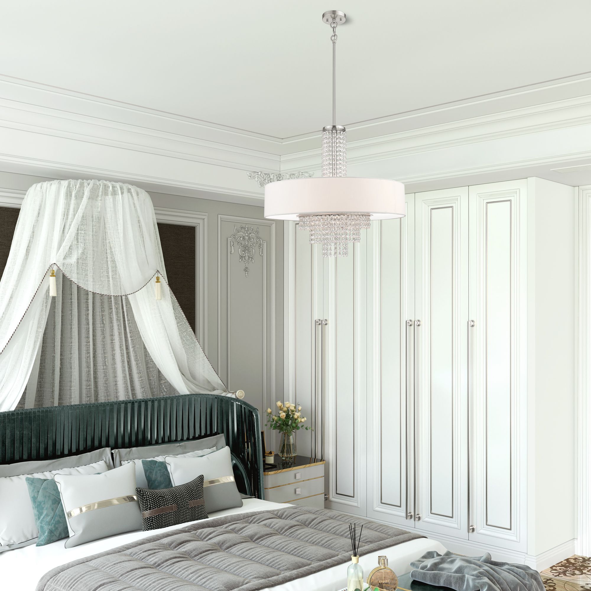 Carlisle 25" Wide Brushed Nickel Pendant Light