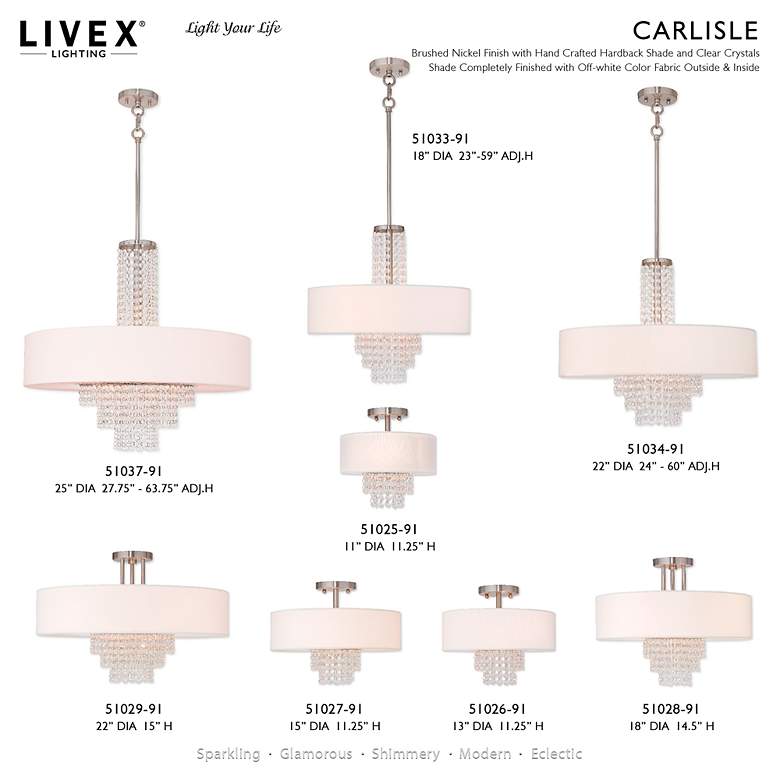 Image 7 Carlisle 25" Wide Brushed Nickel Pendant Light more views