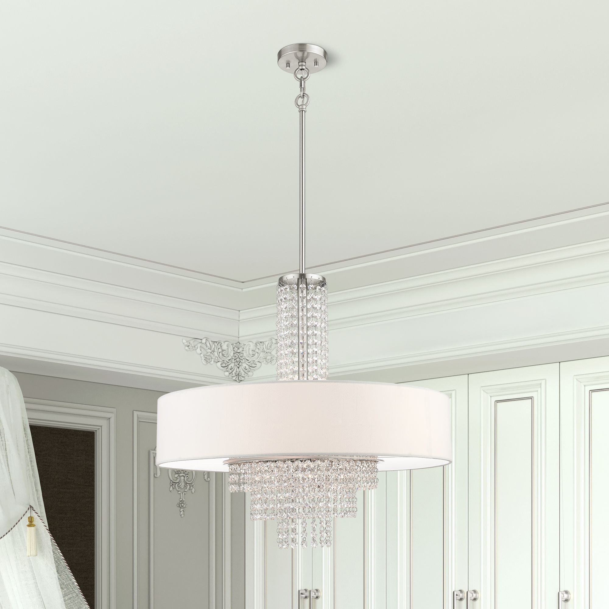 Carlisle 25" Wide Brushed Nickel Pendant Light