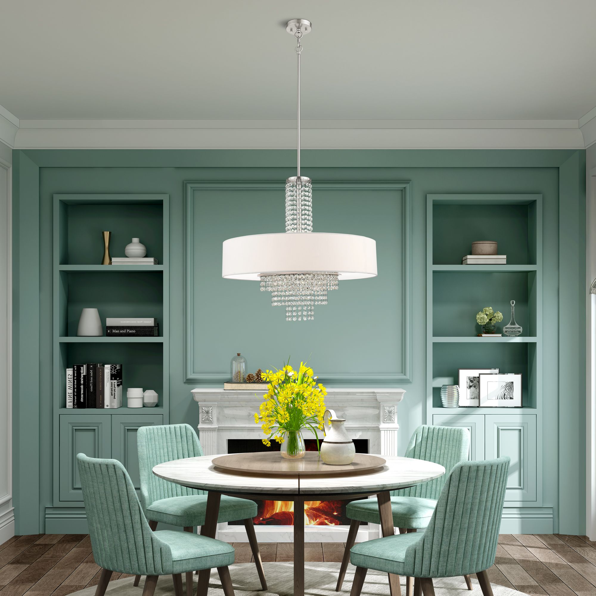 Carlisle 25" Wide Brushed Nickel Pendant Light