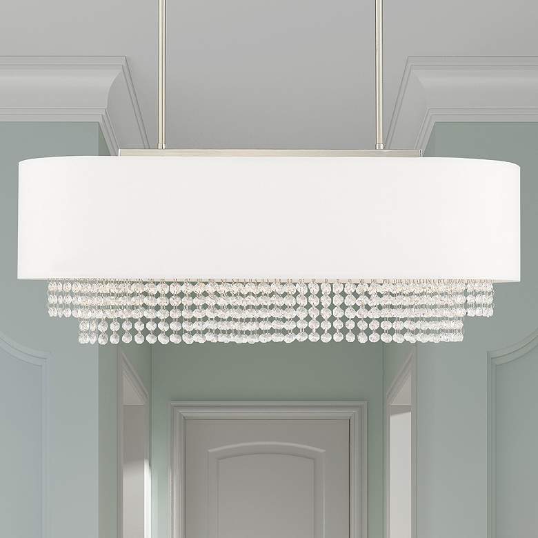 Image 1 Carlisle 31" Wide Brushed Nickel Linear Chandelier