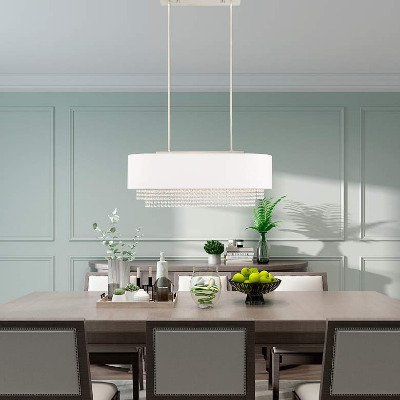 Image 7 Carlisle 31" Wide Brushed Nickel Linear Chandelier more views