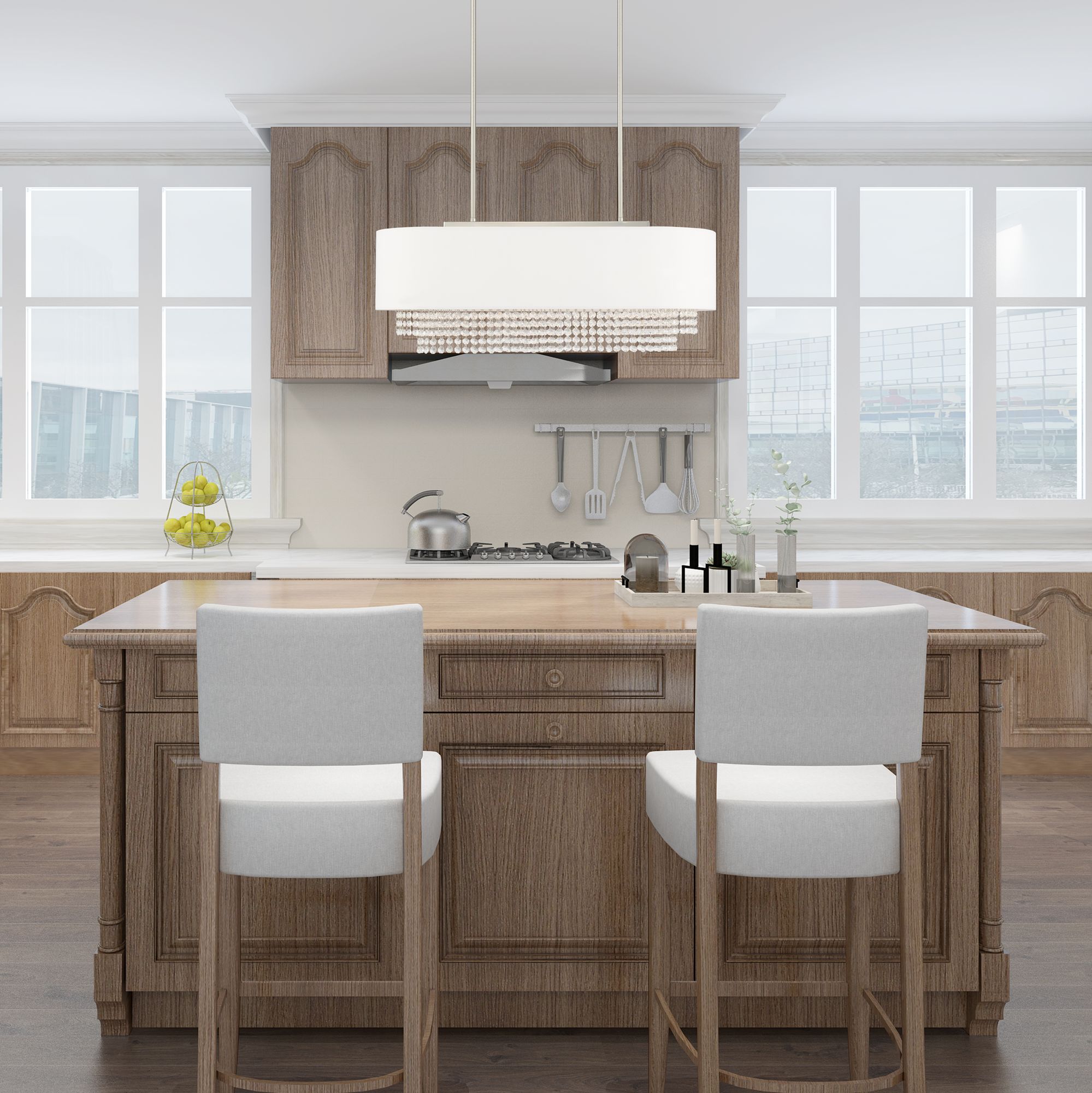 Carlisle 31" Wide Brushed Nickel Linear Chandelier