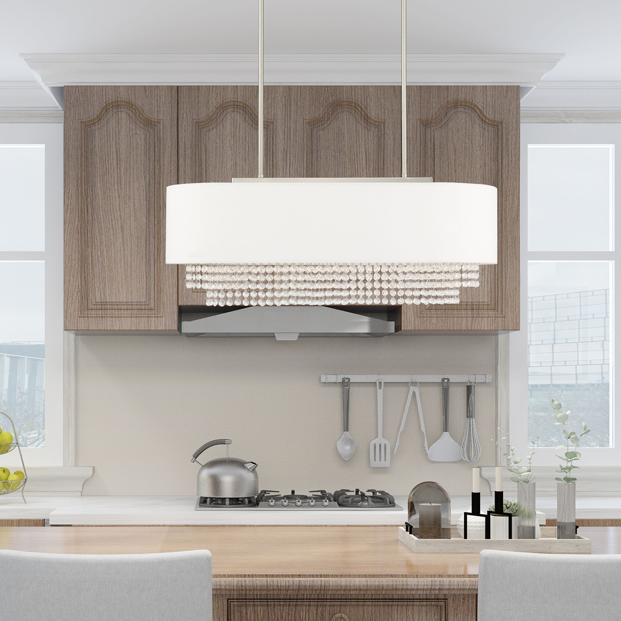 Carlisle 31" Wide Brushed Nickel Linear Chandelier