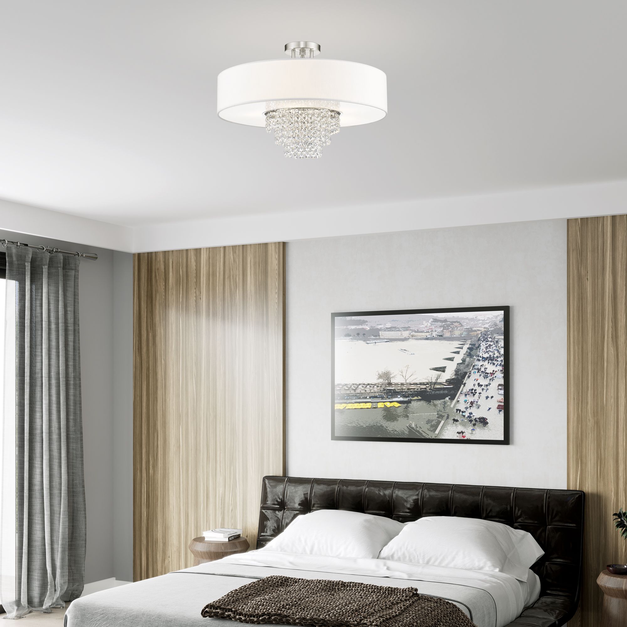 Carlisle 5 Light Brushed Nickel Ceiling Mount