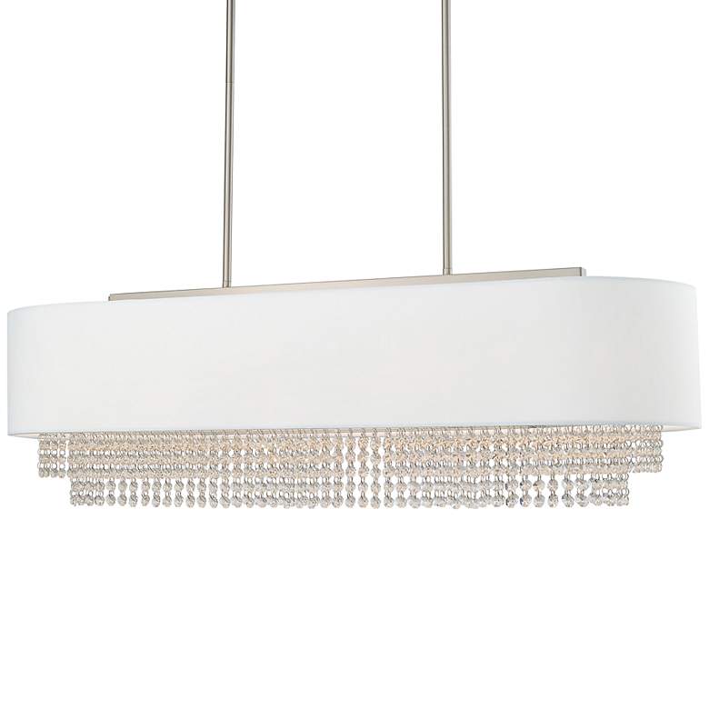 Image 3 Carlisle 5 Light Brushed Nickel Linear Chandelier