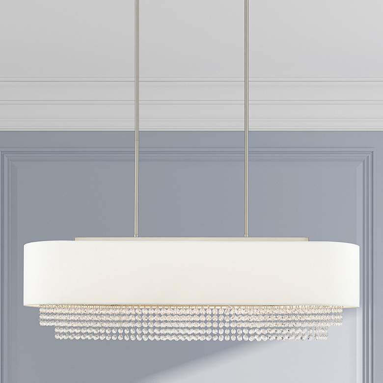 Image 2 Carlisle 5 Light Brushed Nickel Linear Chandelier