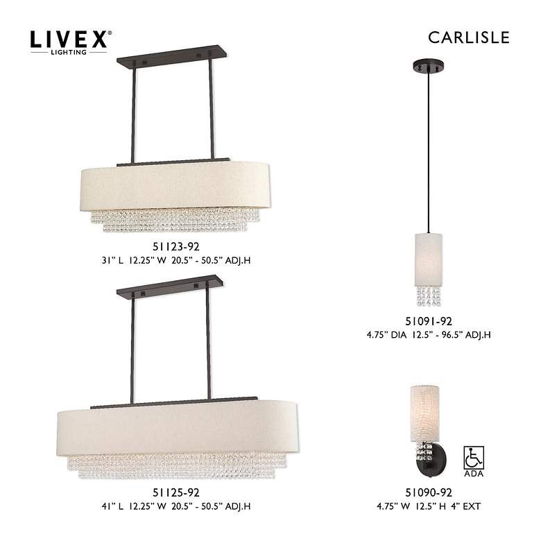 Image 3 Carlisle 5 Light English Bronze Linear Chandelier more views