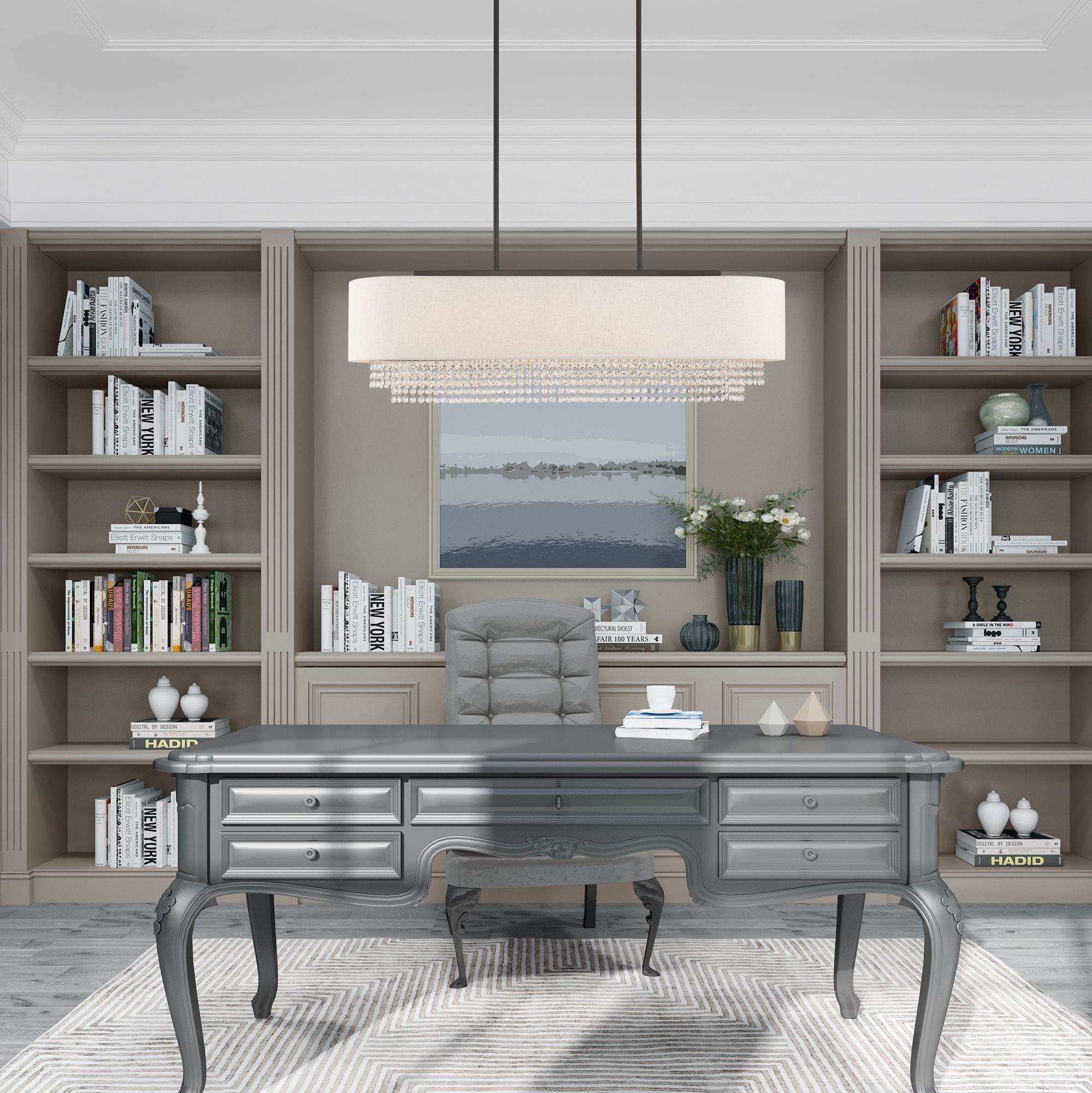 Carlisle 5 Light English Bronze Linear Chandelier