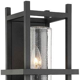 Image2 of Carlo 14 3/4" High Textured Black Outdoor Wall Light more views