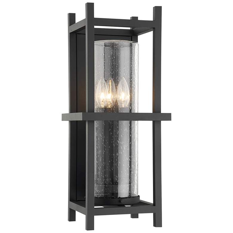 Image 1 Carlo 20 inch High Textured Black Outdoor Wall Light
