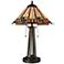 Carlos Glass and Bronze Tiffany Style Table Lamp