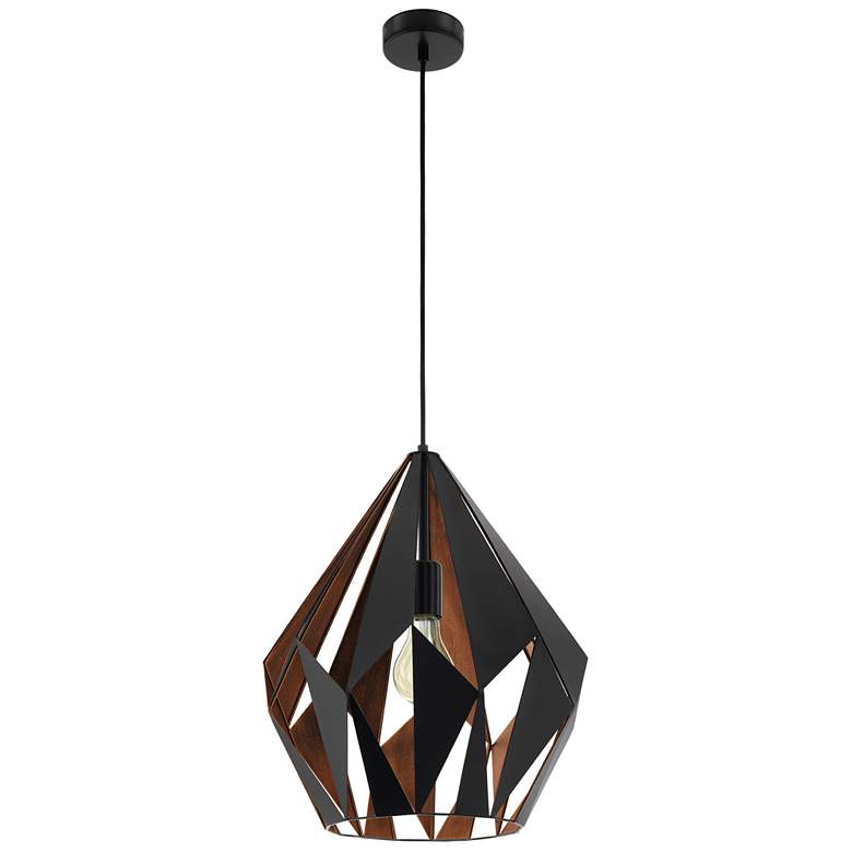 Image 1 Carlton 1 - 1-Light Pendant - Black - Copper