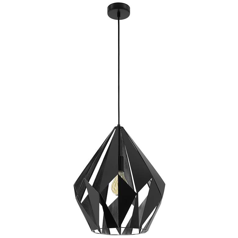 Image 1 Carlton 1 - 1-Light Pendant - Black - Silver