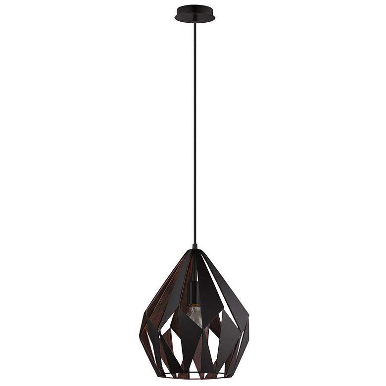 Image 1 Carlton 1 12.25" Wide Black & Copper Pendant