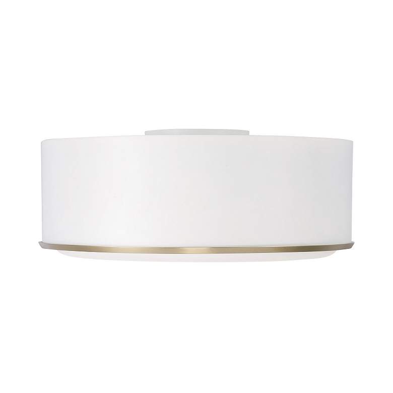 Image 4 Carlton 15 1/2"W Matte Brass and White Drum Ceiling Light more views