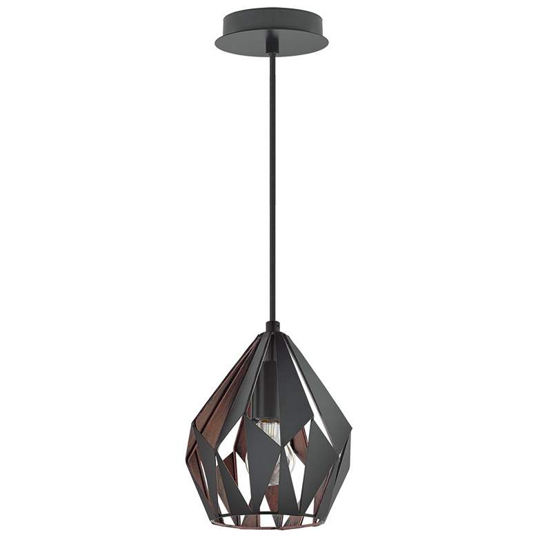 Image 1 Carlton 3 - 1-Light Pendant - Matte Black - Copper