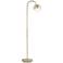 Carlton Antique Brass Glass Globe LED Floor Lamp