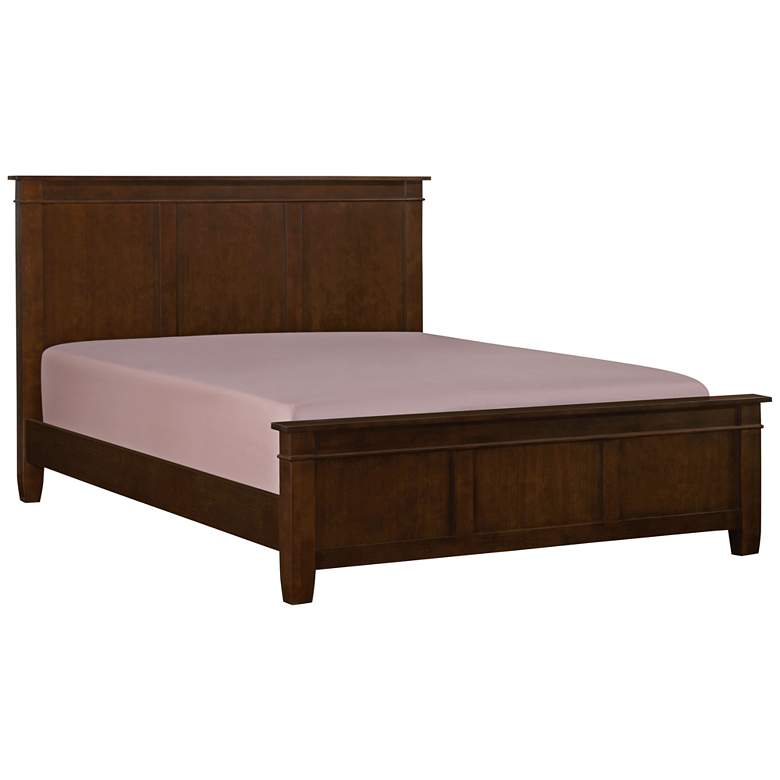 Image 1 Carlton Hand-Crafted Dark Tobacco Pine Wood Queen Bed