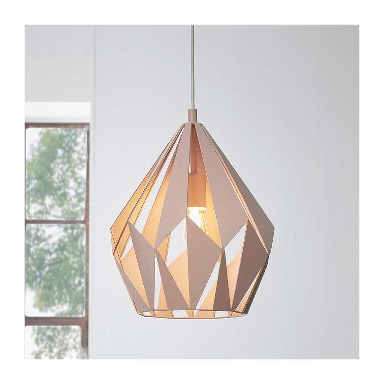 Image 1 Carlton-P - 1-Light Geometric Pendant - Pastel Apricot Finish
