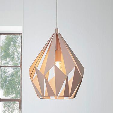 Carlton-P - 1-Light Geometric Pendant - Pastel Apricot Finish