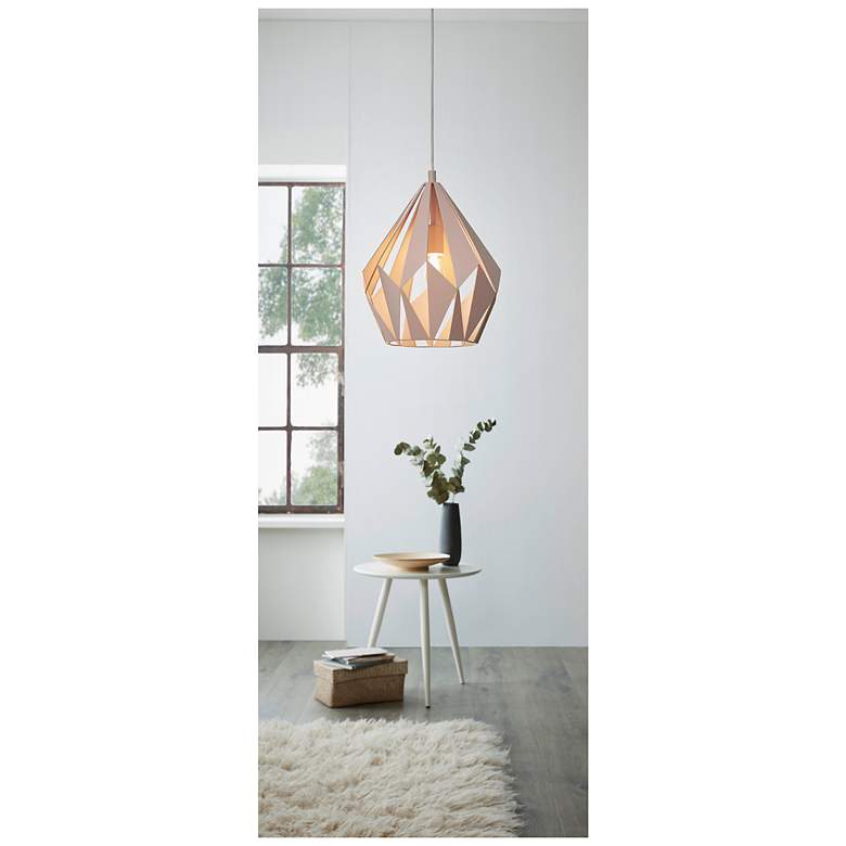 Image 3 Carlton-P - 1-Light Geometric Pendant - Pastel Apricot Finish more views