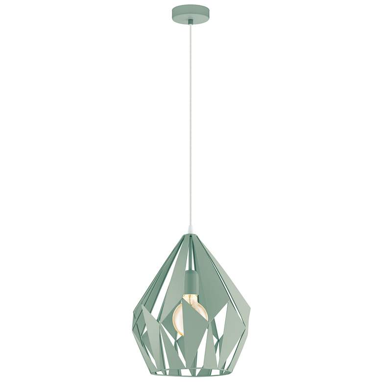 Image 1 Carlton-P - 1-Light Geometric Pendant - Pastel Green Finish