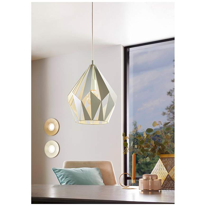 Image 3 Carlton-P - 1-Light Geometric Pendant - Pastel Green Finish more views