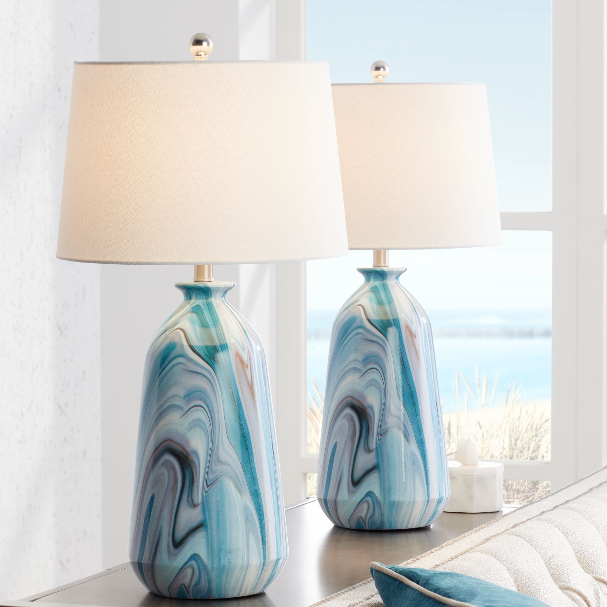 teal lamps set of 2