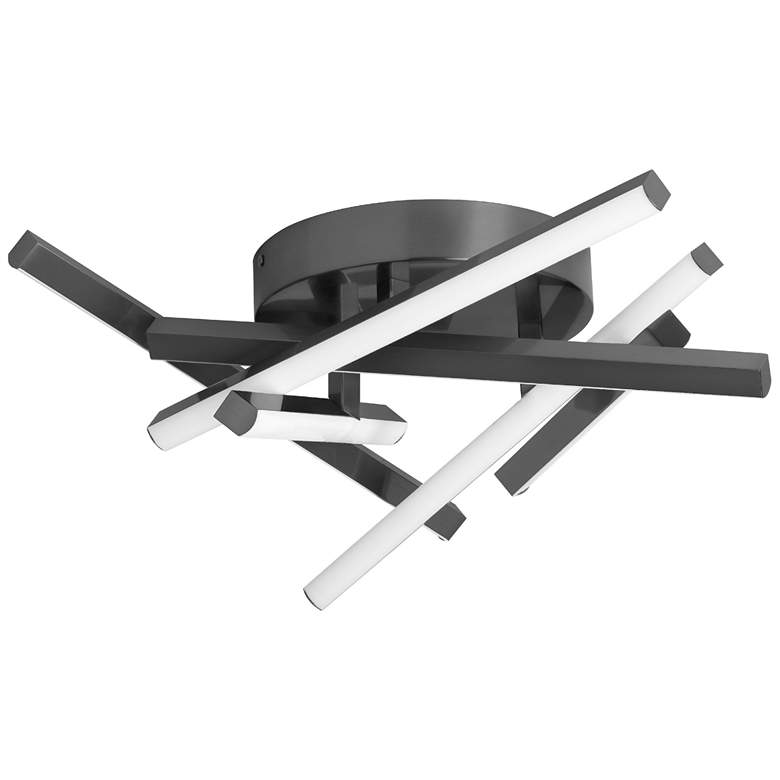 Image 1 Carly 20" Wide Matte Black 43W Flush Mount w/ White Silicone Diffuser