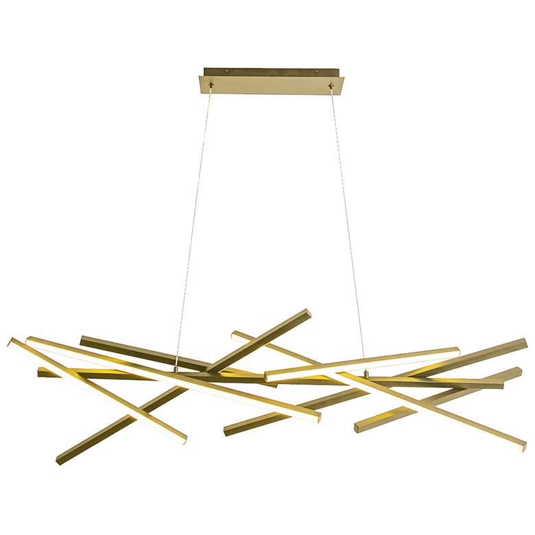Image 1 Carly 55" Wide Aged Brass 62W LED Chandelier