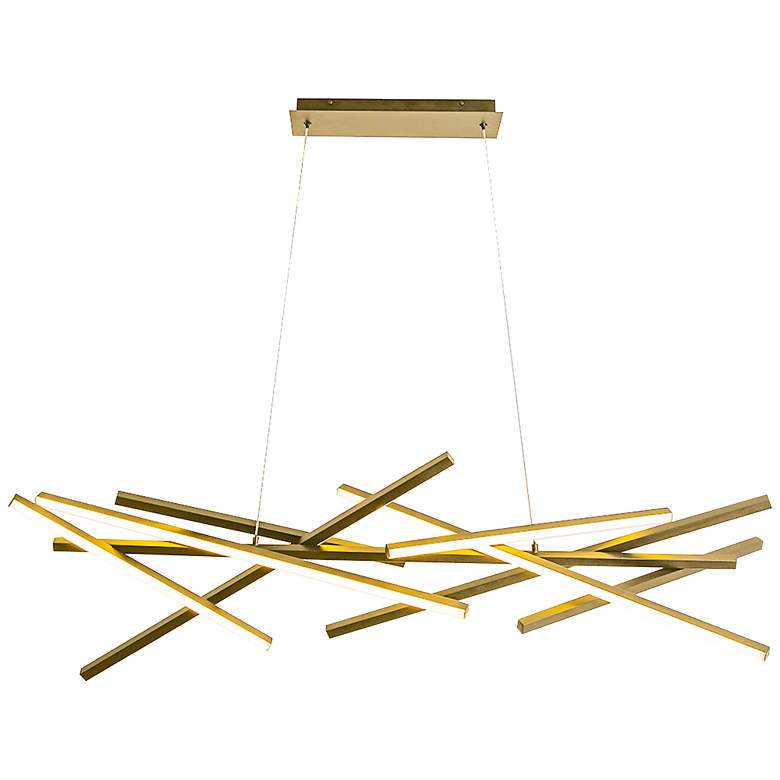 Image 2 Carly 55" Wide Aged Brass LED Chandelier